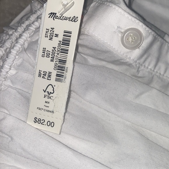 Madewell NWT Smocked Button-Front Top in Poplin Size M 100% Cotton Eyelet White - Picture 8 of 13